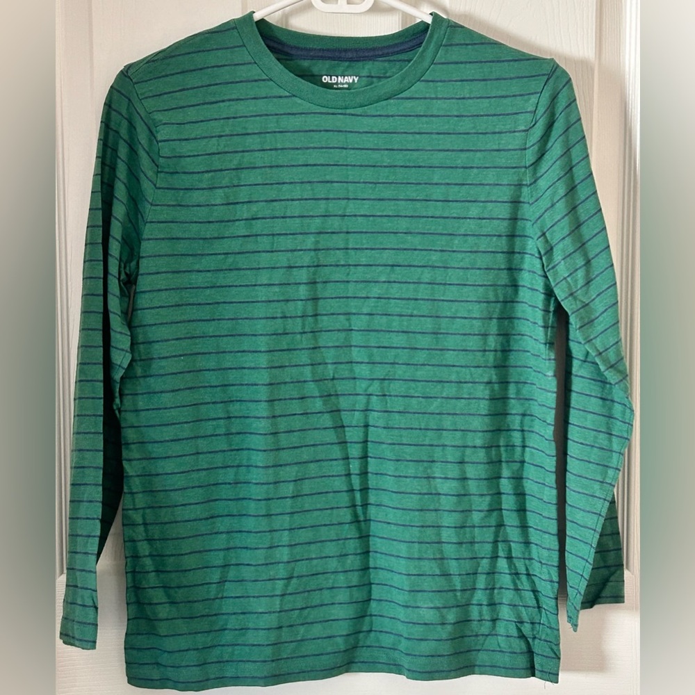 Boys Old Navy Green Striped long sleeve T-shirt